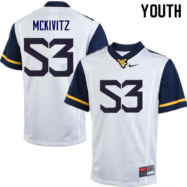 NCAA Youth Colten McKivitz West Virginia Mountaineers White #53 Nike Stitched Football College Authentic Jersey KC23O45YY